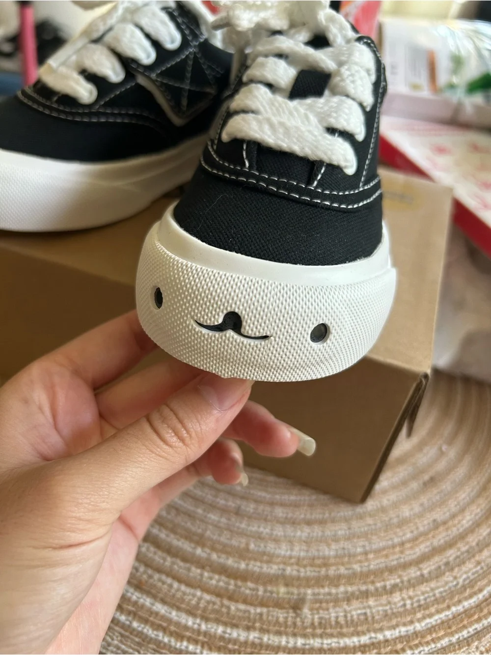 Black Kids Sneakers with White Trim